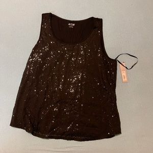 Apt 9 Black Sequin Front tank - XL